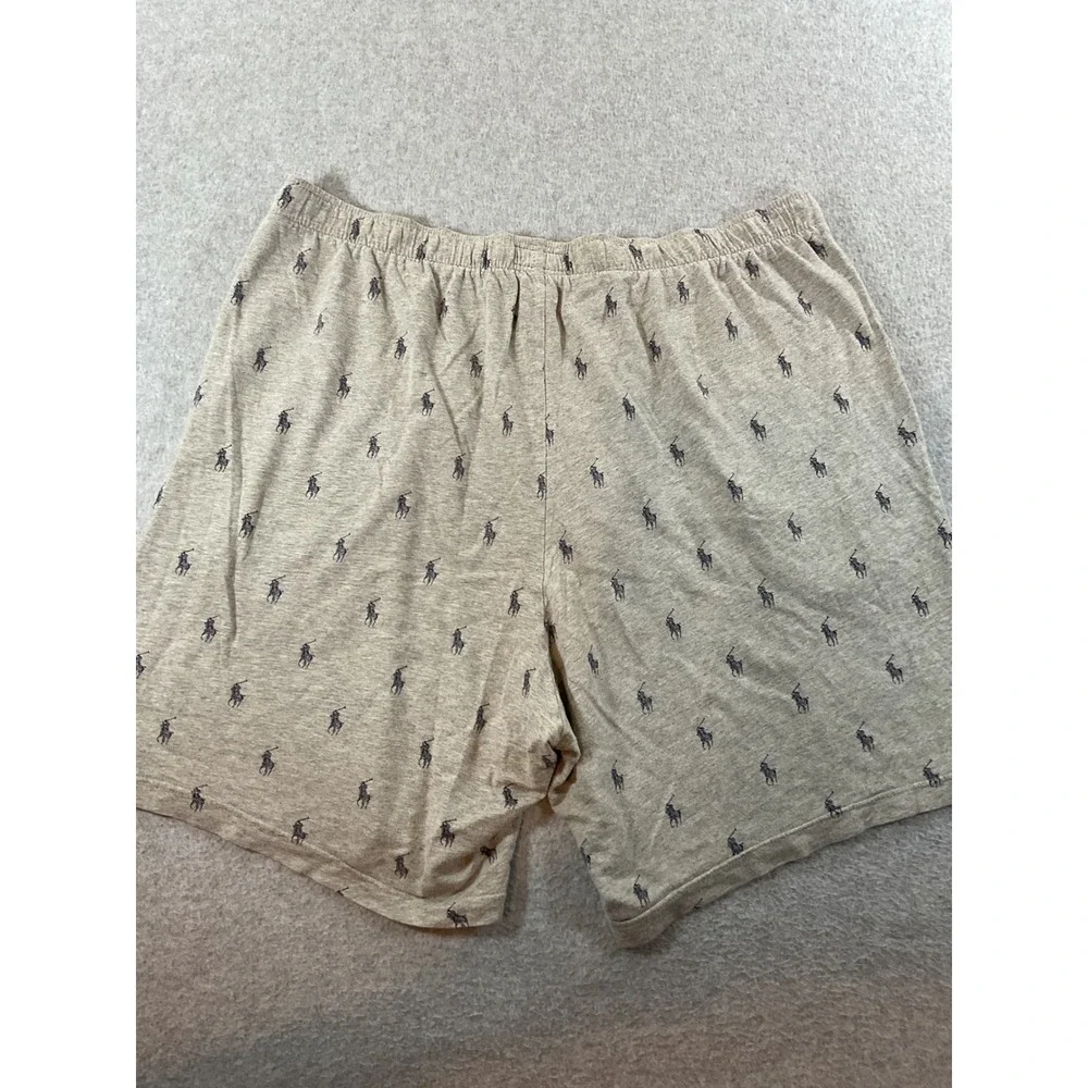 Polo Ralph Lauren Mens Gray All Over Pony Logo Sleep Shorts Size Large 1384